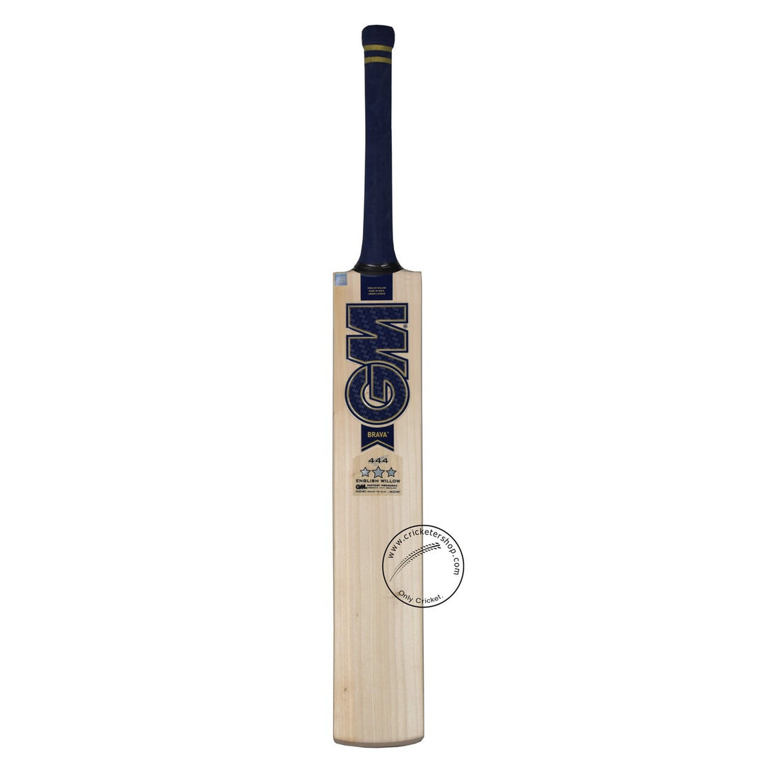 Gunn & Moore (GM) Brava 444 English Willow Cricket Bat Size SH @ Front View