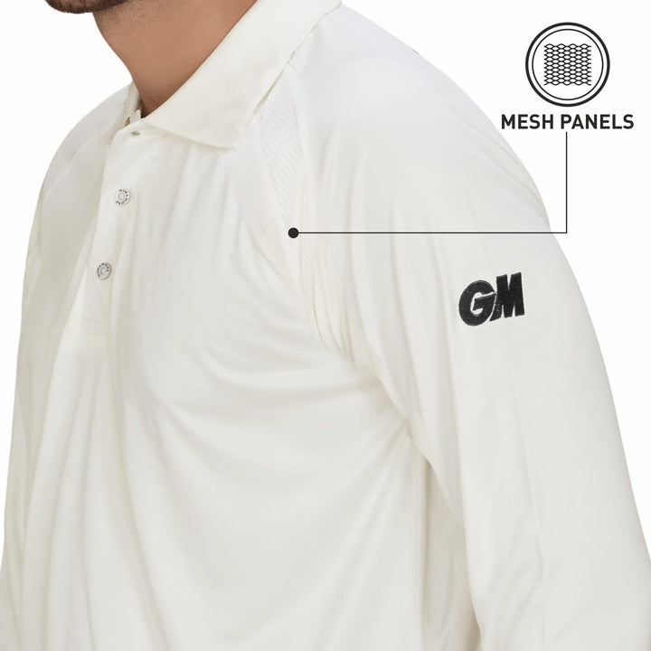 Gunn & Moore GM Cricket T Shirt Full Sleeves @ Close up View