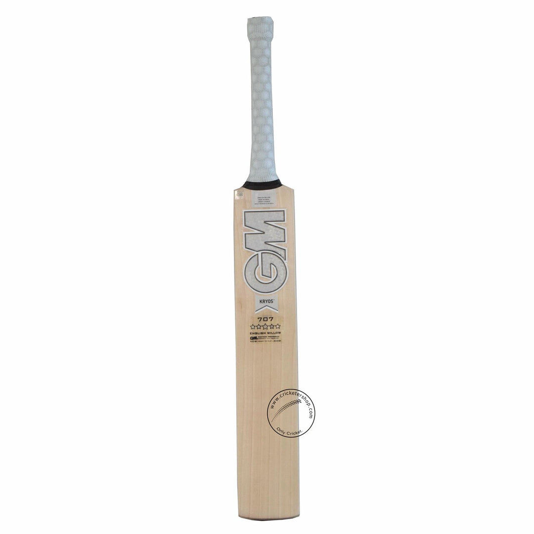 Gunn & Moore (GM) Kryos 707 English Willow Cricket Bat Size SH @ Front View