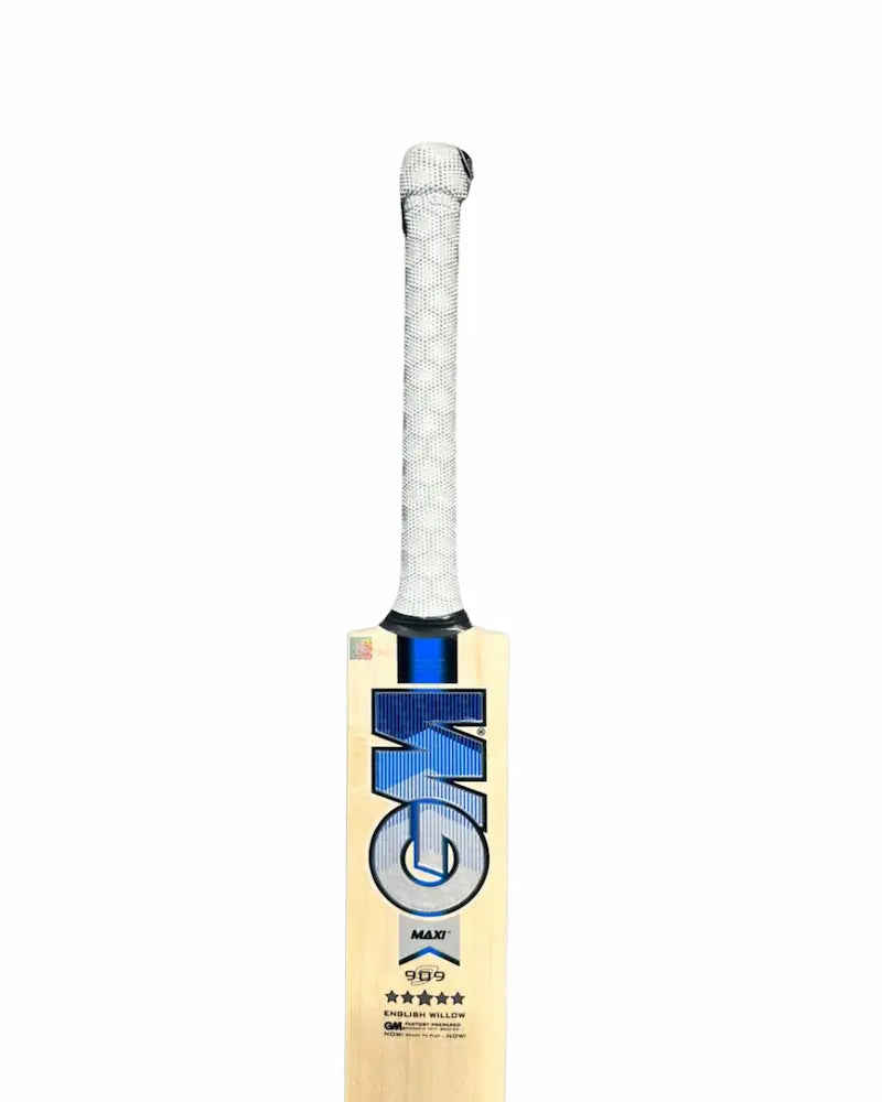 Gunn & Moore (GM) Maxi 909 English Willow Cricket Bat Size SH @ Face View