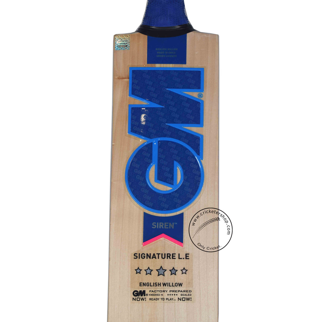 Gunn & Moore (GM) Siren Limited Edition English Willow Cricket Bat Size SH @ Face View