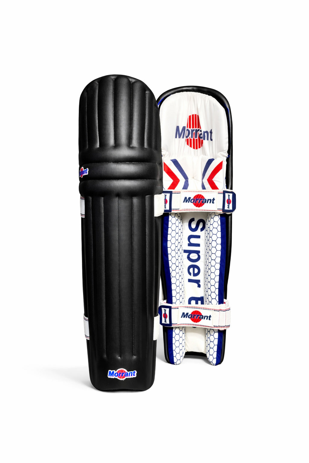Morrant Ultralite Cricket Batting Leg Guard Pads Black@front view