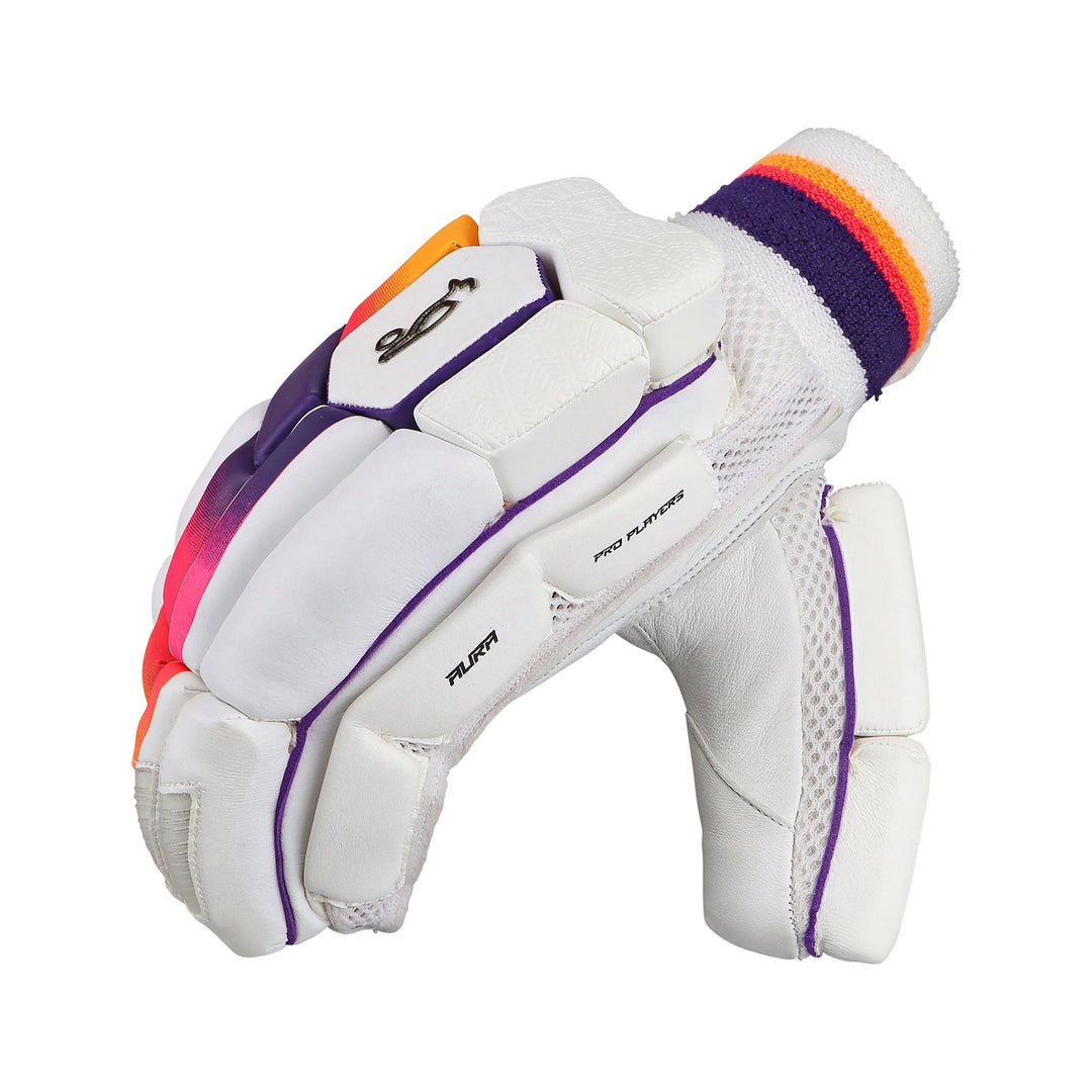 Kookaburra Aura Pro Players Player Cricket Batting Gloves @ Right Back View