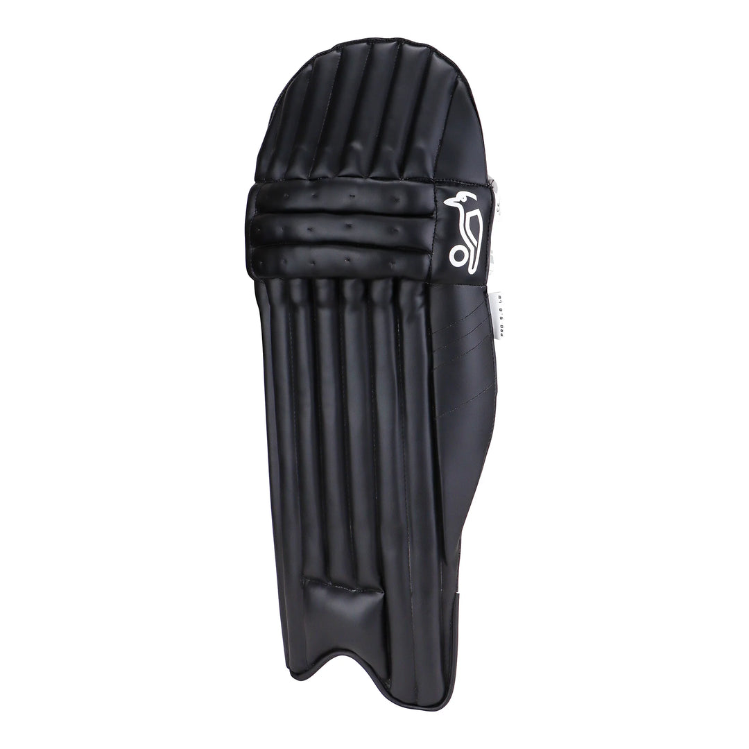 Kookaburra Pro 5.0 Black Batting Leg Guard Pads Adult Size @ Side View
