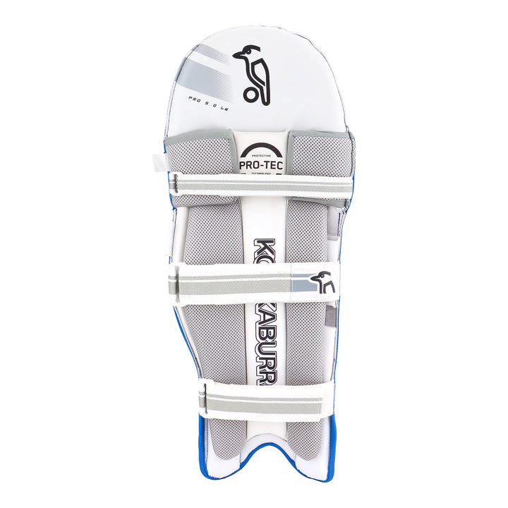 Kookaburra Pro 5.0 Blue Batting Leg Guard Pads Mens Size @ Back View