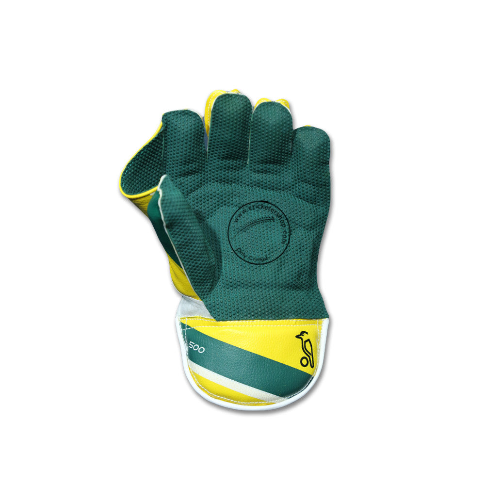 Kookaburra Pro 500 Cricket Wicket Keeping Gloves @ Left Front View