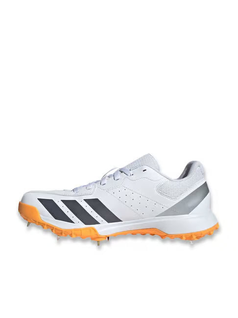 Adidas Howzat White Black Orange Rubber Cricket Shoes@front view1