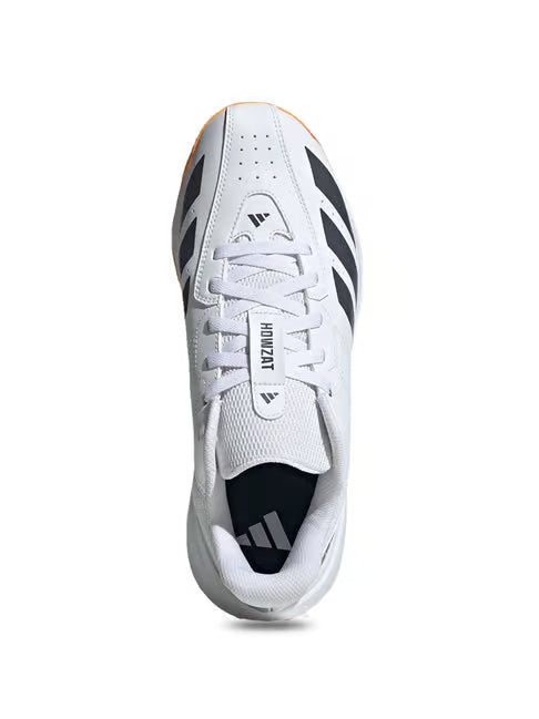 Adidas Howzat White Black Orange Rubber Cricket Shoes@front view2