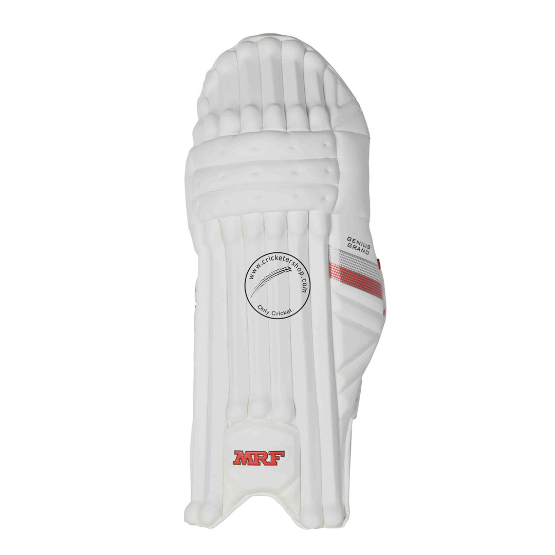 MRF Genius Grand Batting Pads Cricket Batting Leg Guard @ Front View