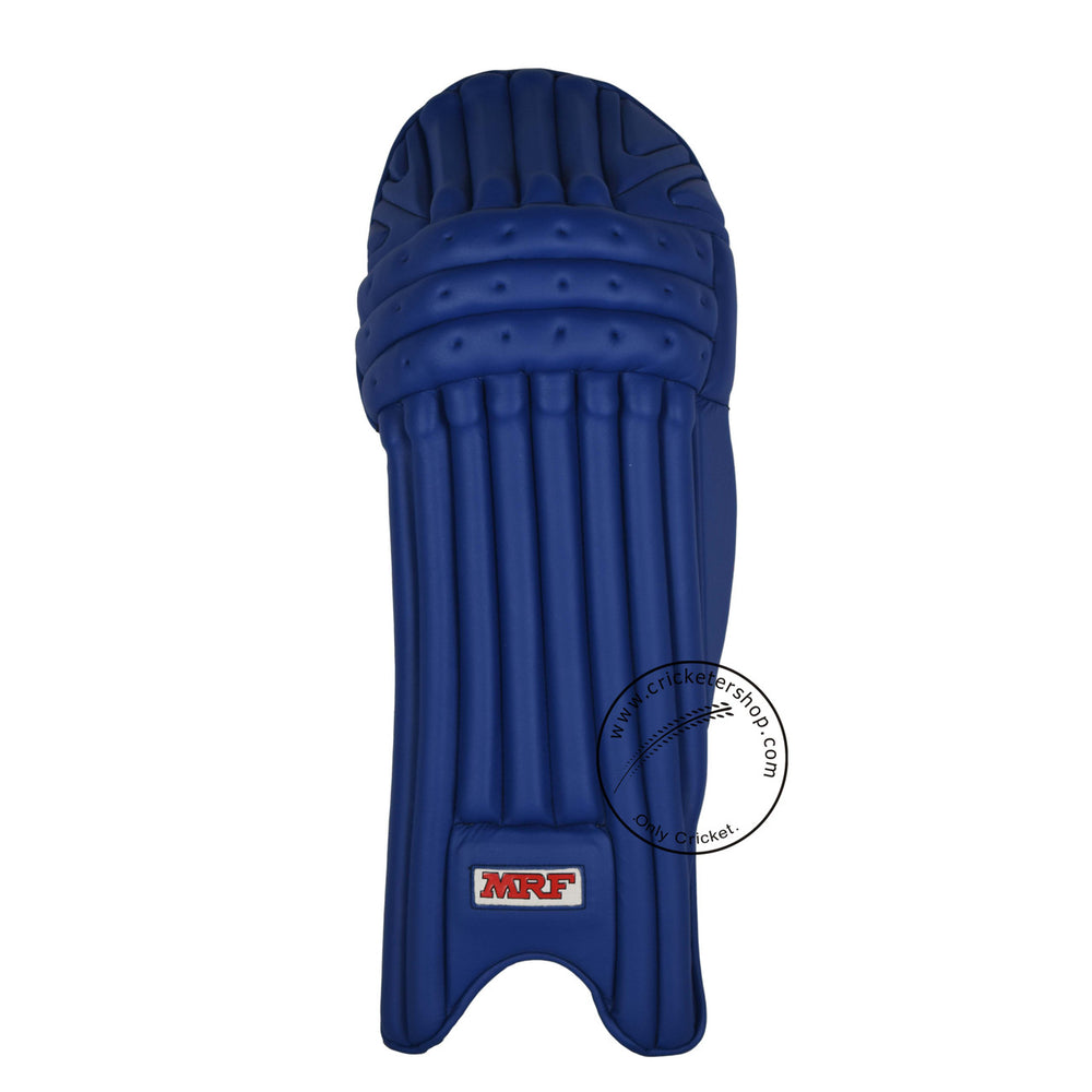 MRF Game Changer Cricket Batting Leg Guard Navy Blue Mens Size @ Front View