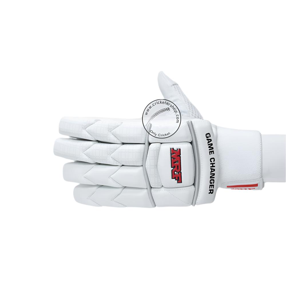 MRF Game Changer Cricket Batting Gloves Mens Size @ Left Back View