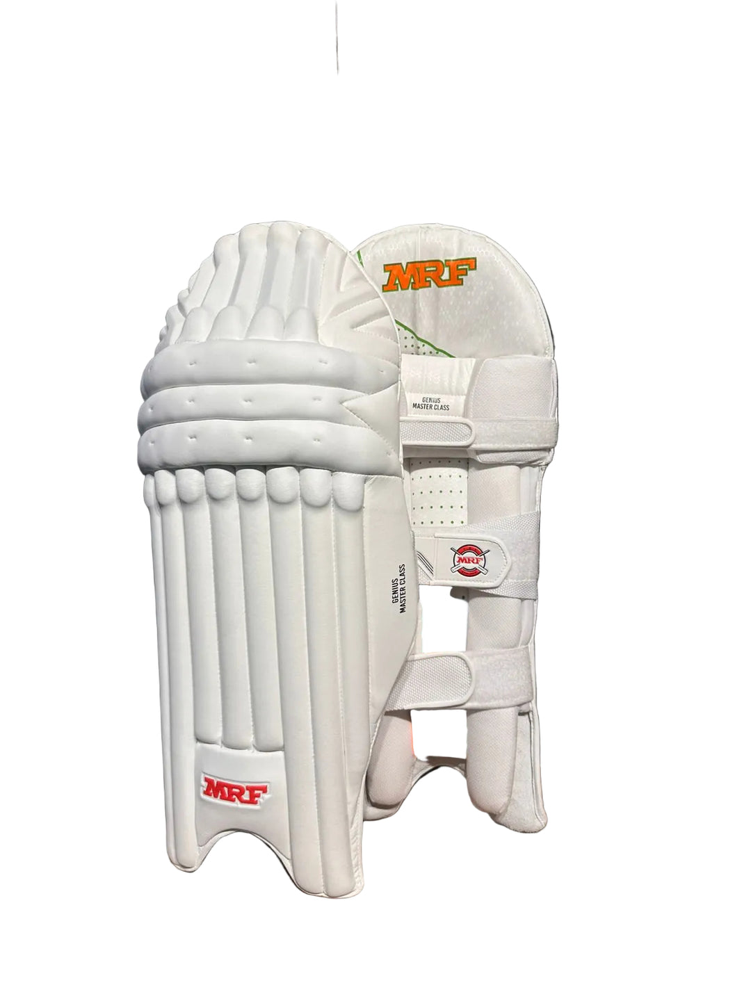 MRF Genius Grand Master Class Cricket Batting Leg Guard Pads Men Size@front view