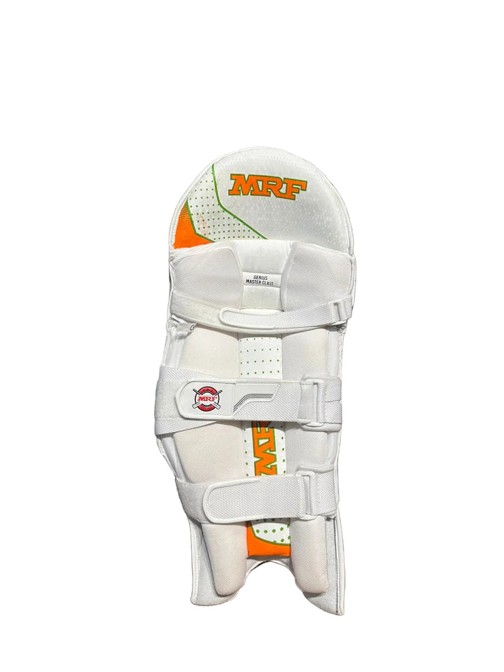 MRF Genius Grand Master Class Cricket Batting Leg Guard Pads Men Size@front view2