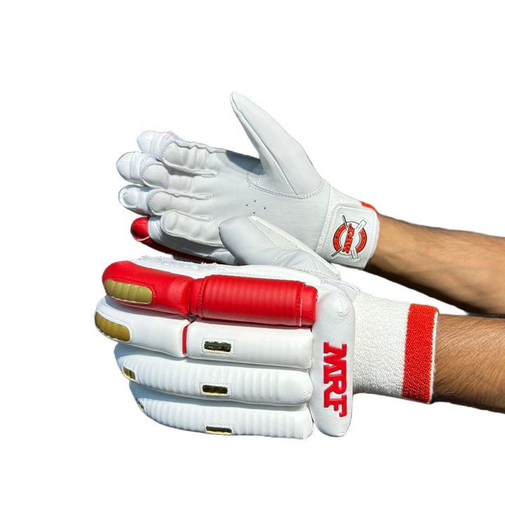 MRF Genius Prince Cricket Batting Gloves Mens Size@front view