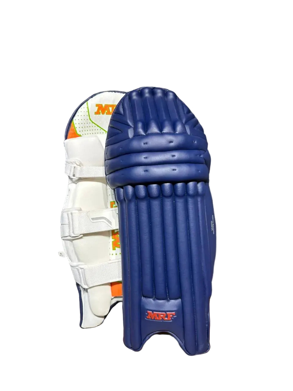 MRF Master Class Navy Blue Cricket Batting Leg Guard Pads@front view