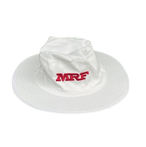 MRF Premium Cricket Panama Hat White @ Front View