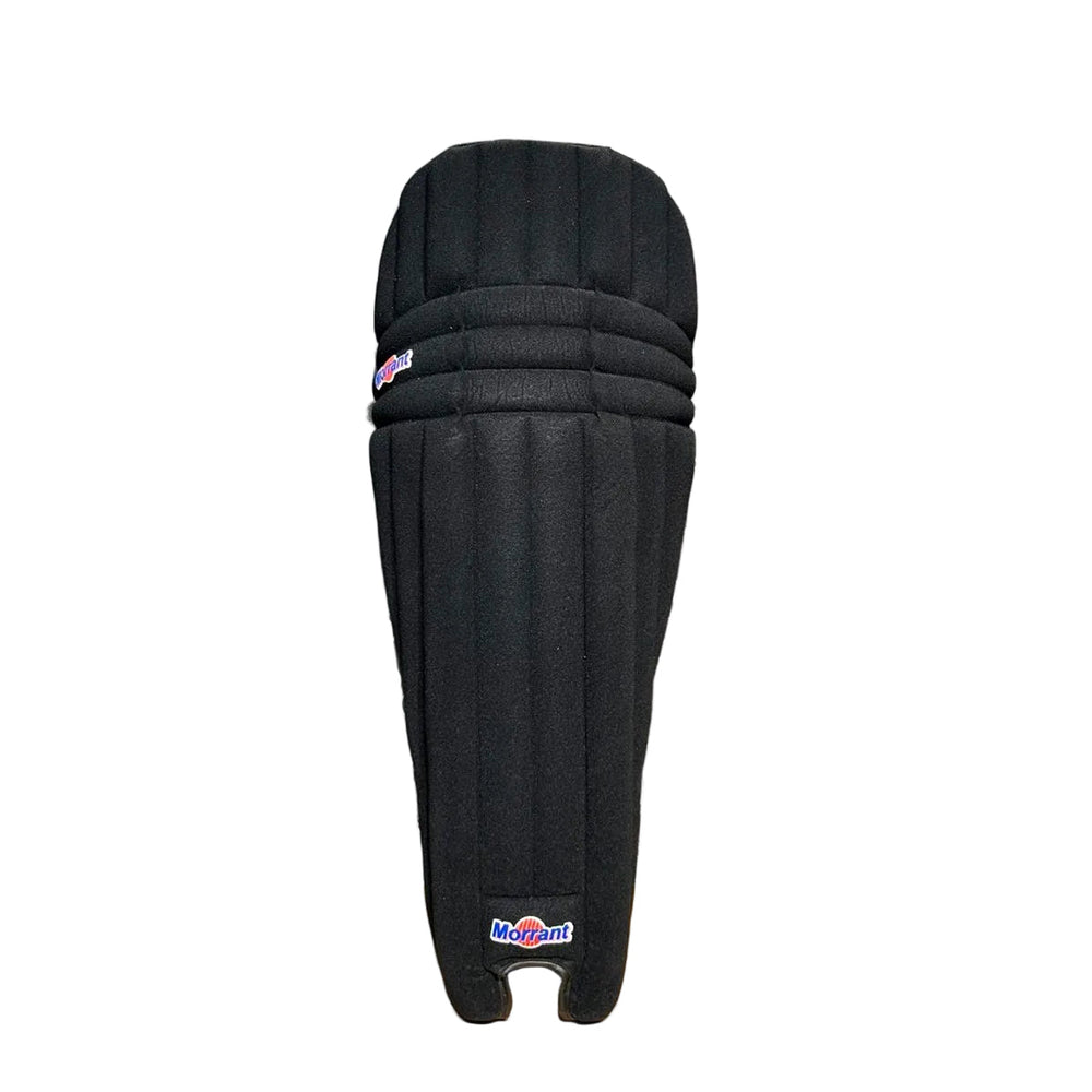 Morrant International Ultralite Black Cricket Batting Leg Guard Pads Size@front view1
