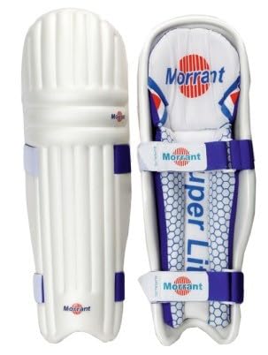 Morrant Super Ultralite White Cricket Batting Leg Guard Pads Size@front view