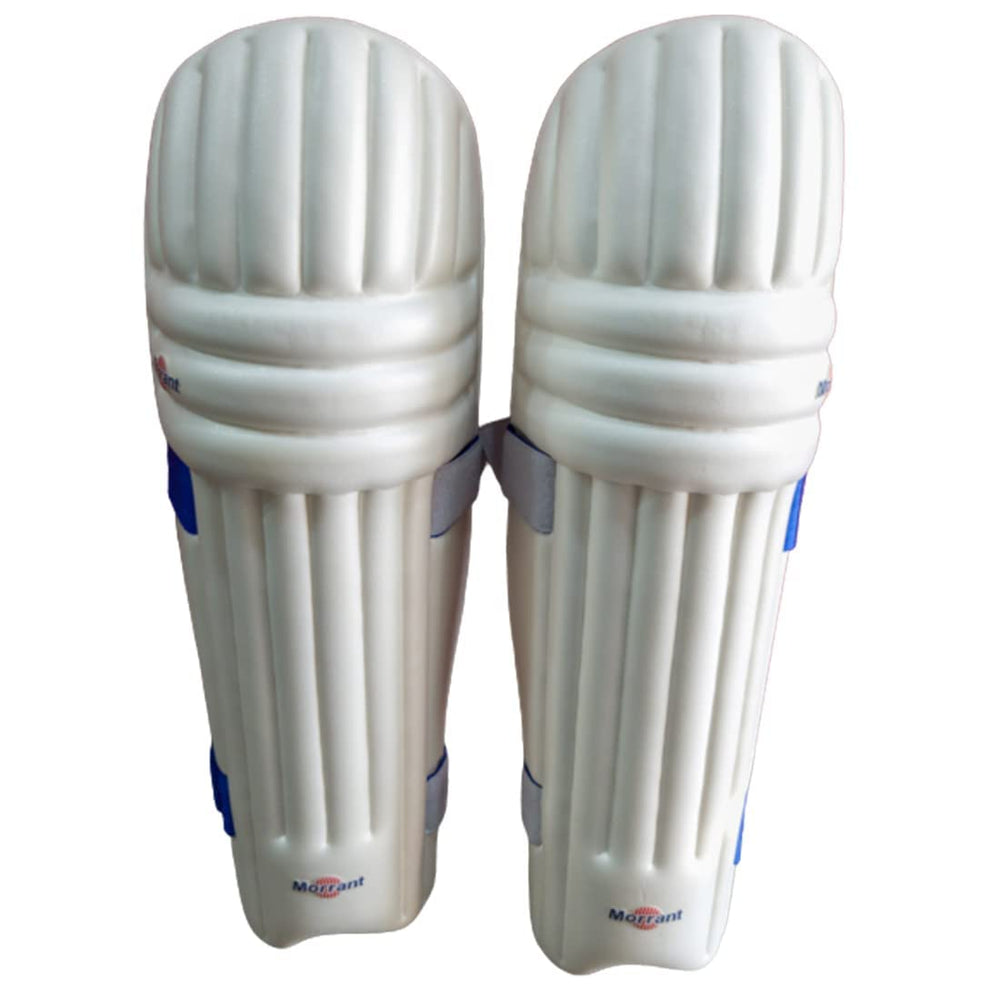 Morrant Super Ultralite White Cricket Batting Leg Guard Pads Size@front view1