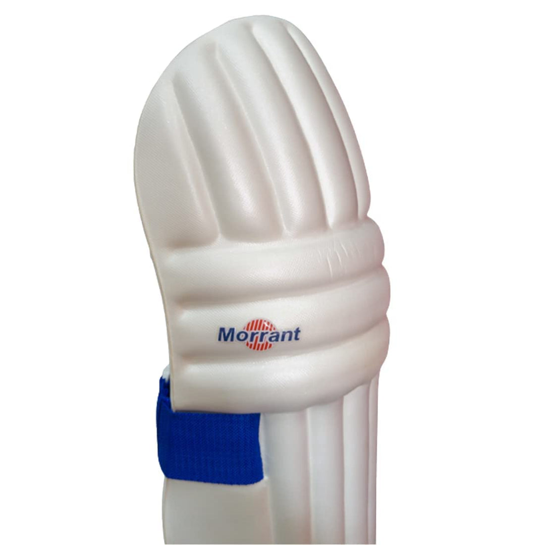 Morrant Super Ultralite White Cricket Batting Leg Guard Pads Size@front view2