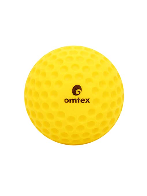 Omtex Cricket Dimple Ball Yellow @ Side View