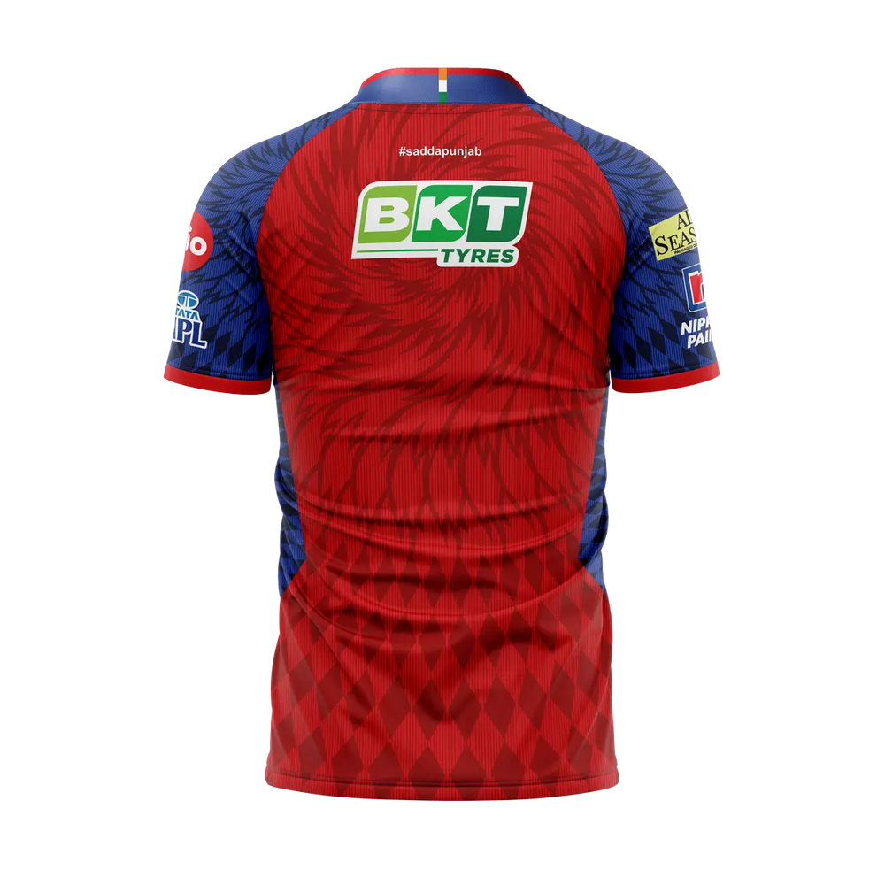 PBKS Match Cricket Jersey Player Half Sleeves @ Back View