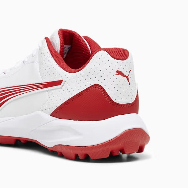 Puma 24 FH 10769901 Cricket Rubber Shoes Red White Size @ Back View