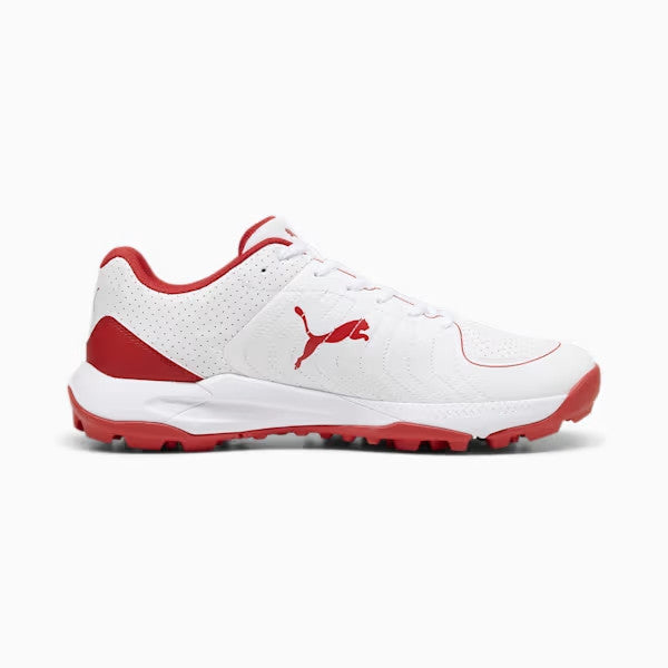 Puma 24 FH 10769901 Cricket Rubber Shoes Red White Size @ Side View 2