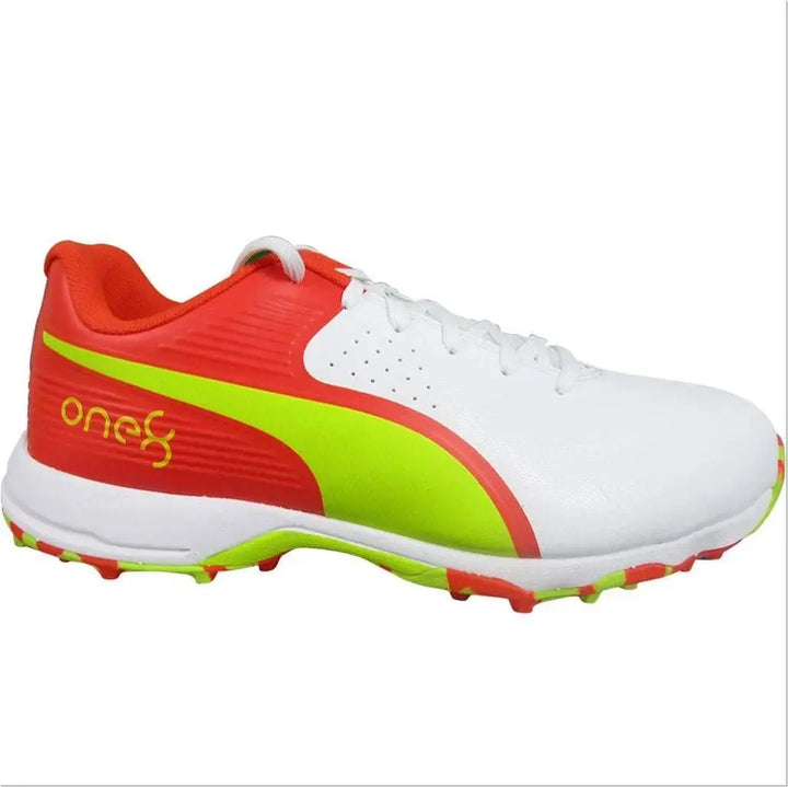 Puma 19 FH 10556510 Cricket Rubber Shoes Red Yellow@front view2