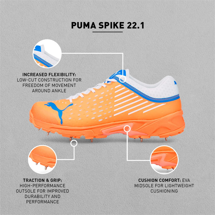 Puma 22.1 10666802 Cricket Spikes Shoes Neon Bluemazing @ Side View 4