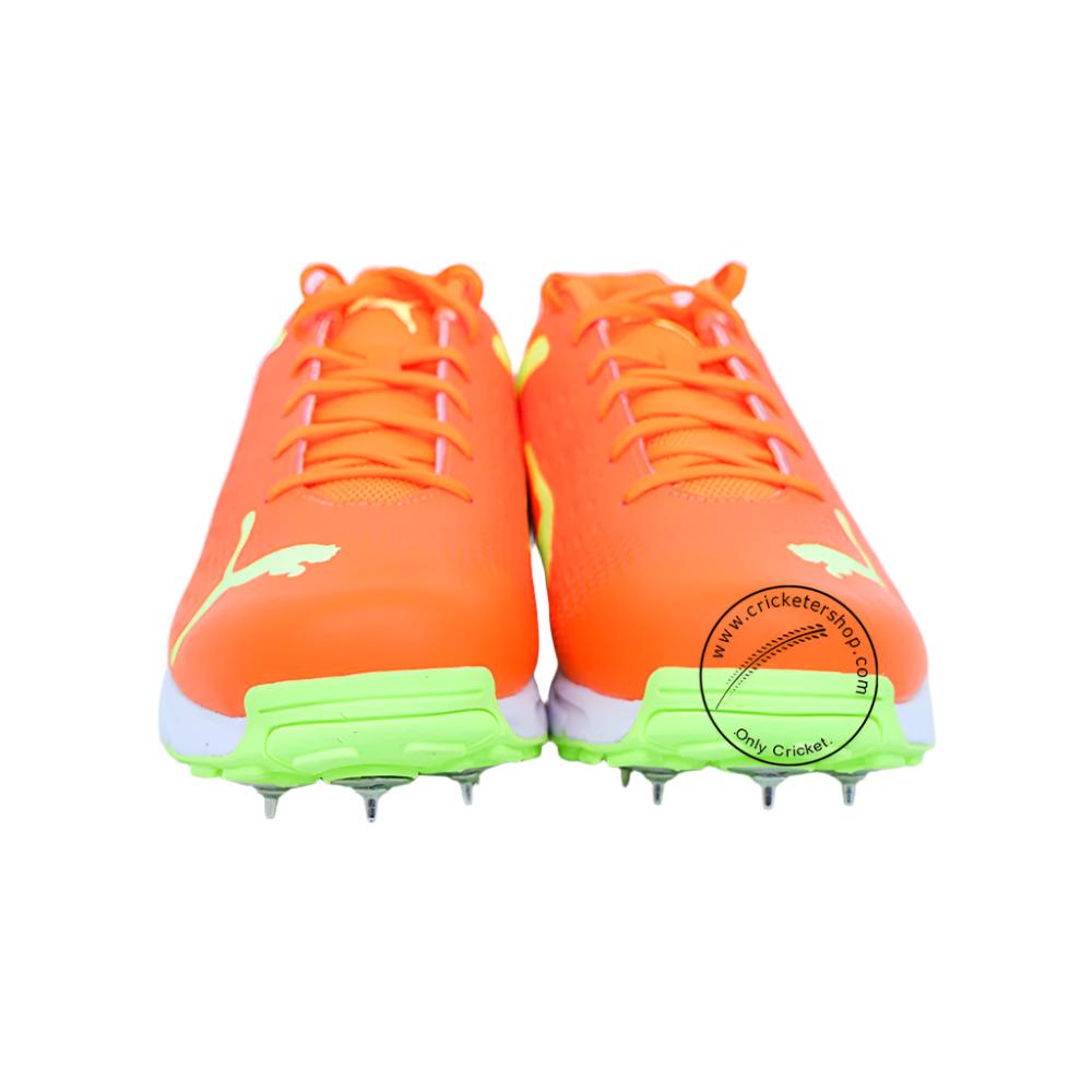 Puma 22 FH 10729902 Cricket Spike Shoes Orange Lime Size @ Front View