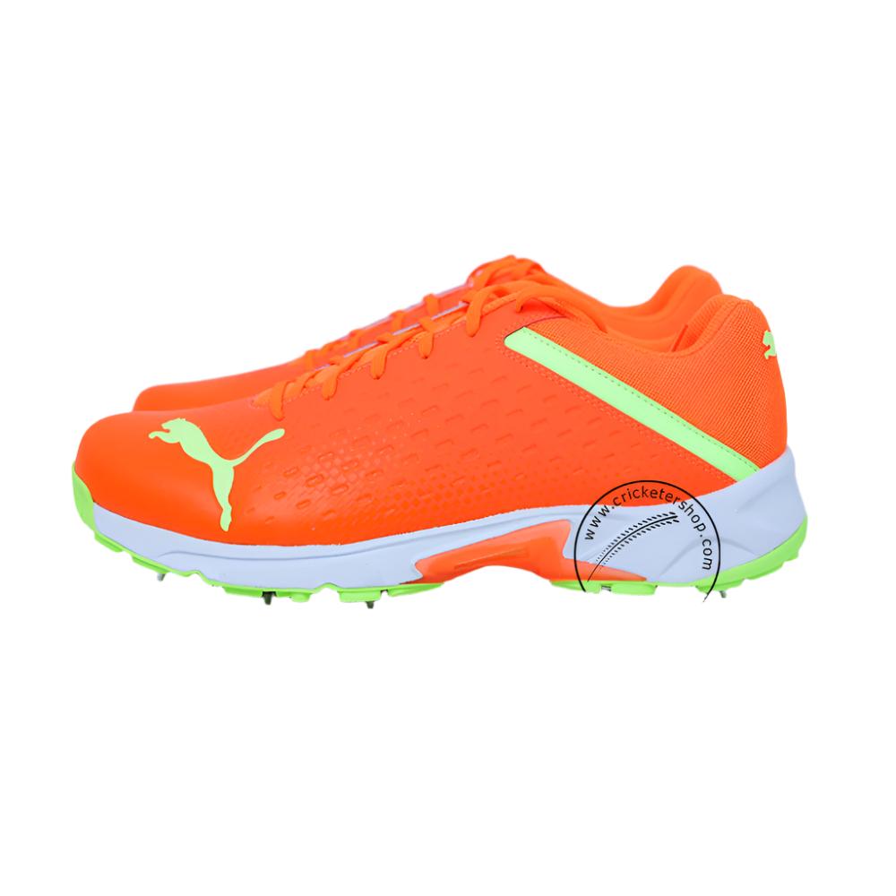 Puma 22 FH 10729902 Cricket Spike Shoes Orange Lime Size @ Side View 2