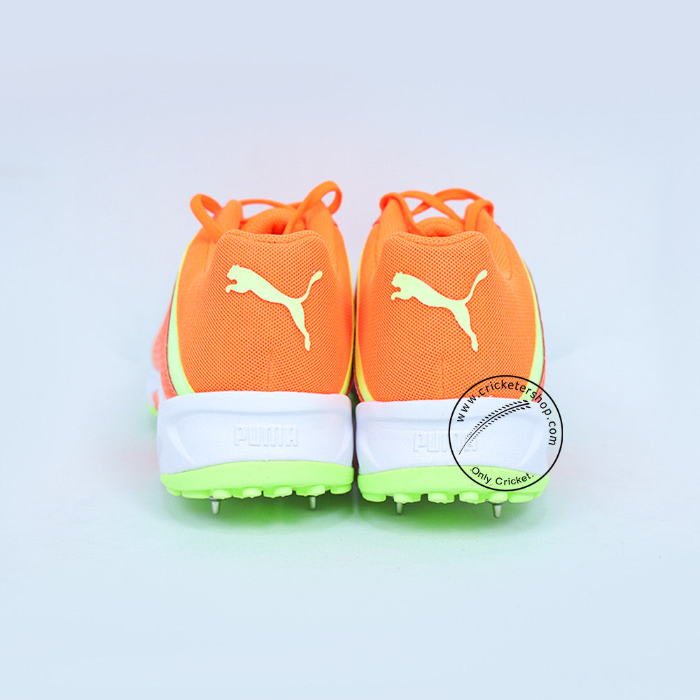 Puma 22 FH 10729902 Cricket Spike Shoes Orange Lime Size @ Back View