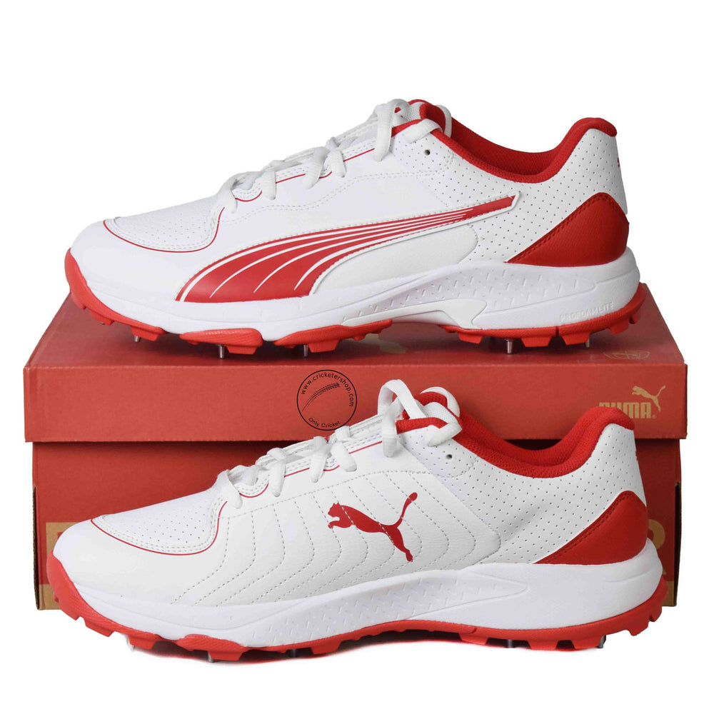 Puma 24.2 FH 10769801 Cricket Spike Shoes Red White Size @ Composite View 1