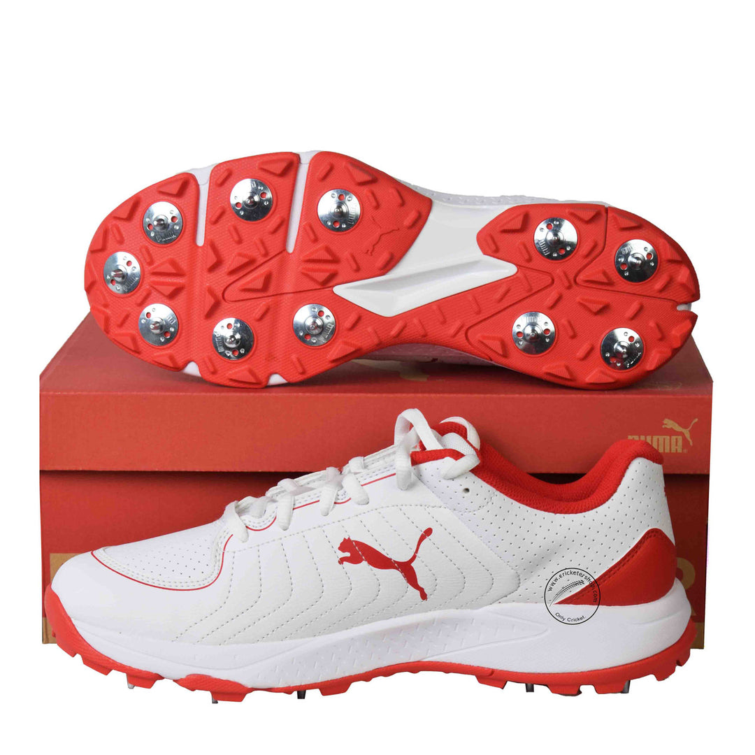 Puma 24.2 FH 10769801 Cricket Spike Shoes Red White Size @ Composite View