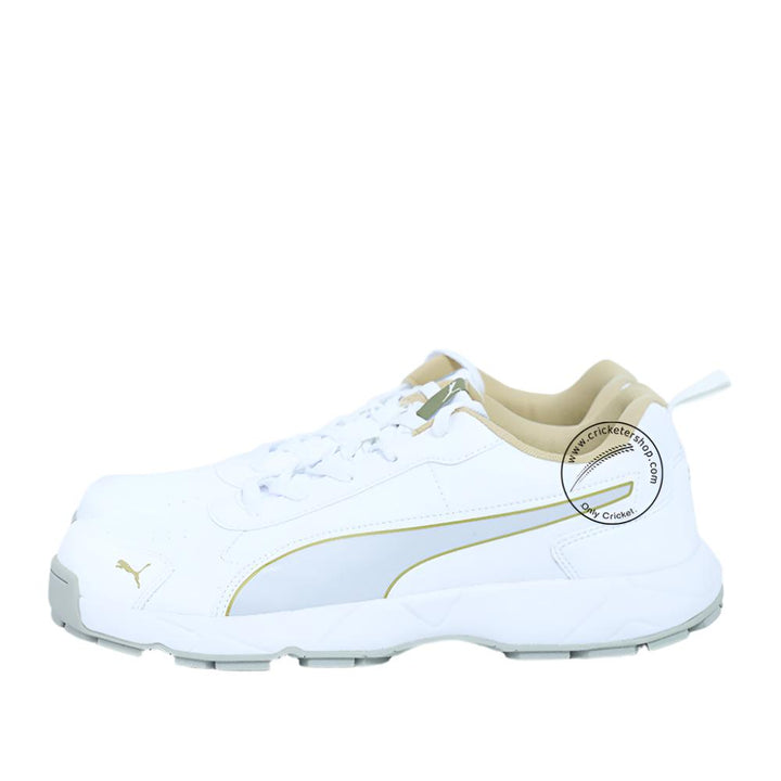 Puma Classicat 107807 01 Cricket Rubber Shoes White Gold size @ Side View 2