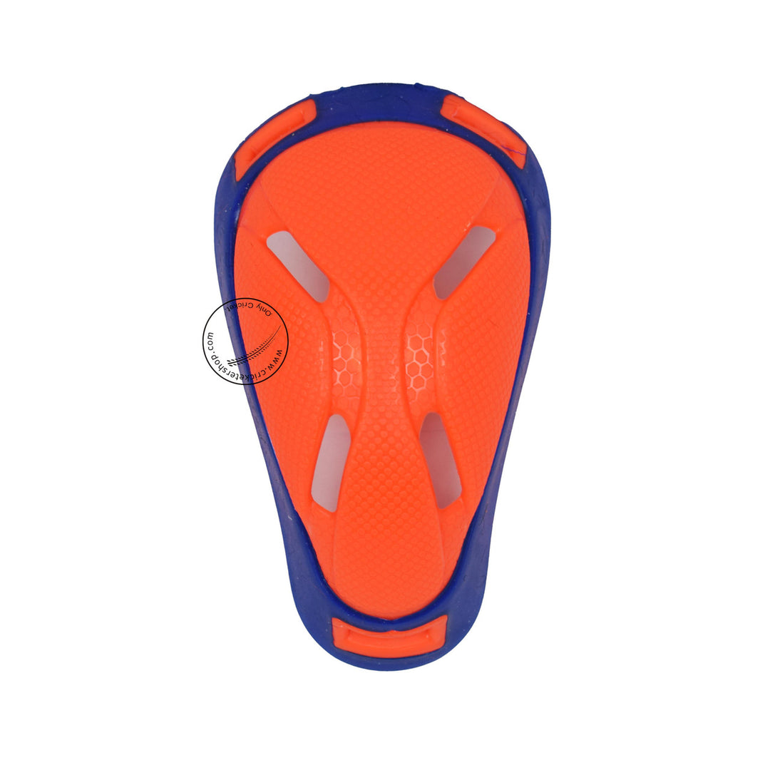 Puma Future Starter Blue Orange Kashmir Willow Cricket Kit Size @ Kit Abdominal Guard Side View