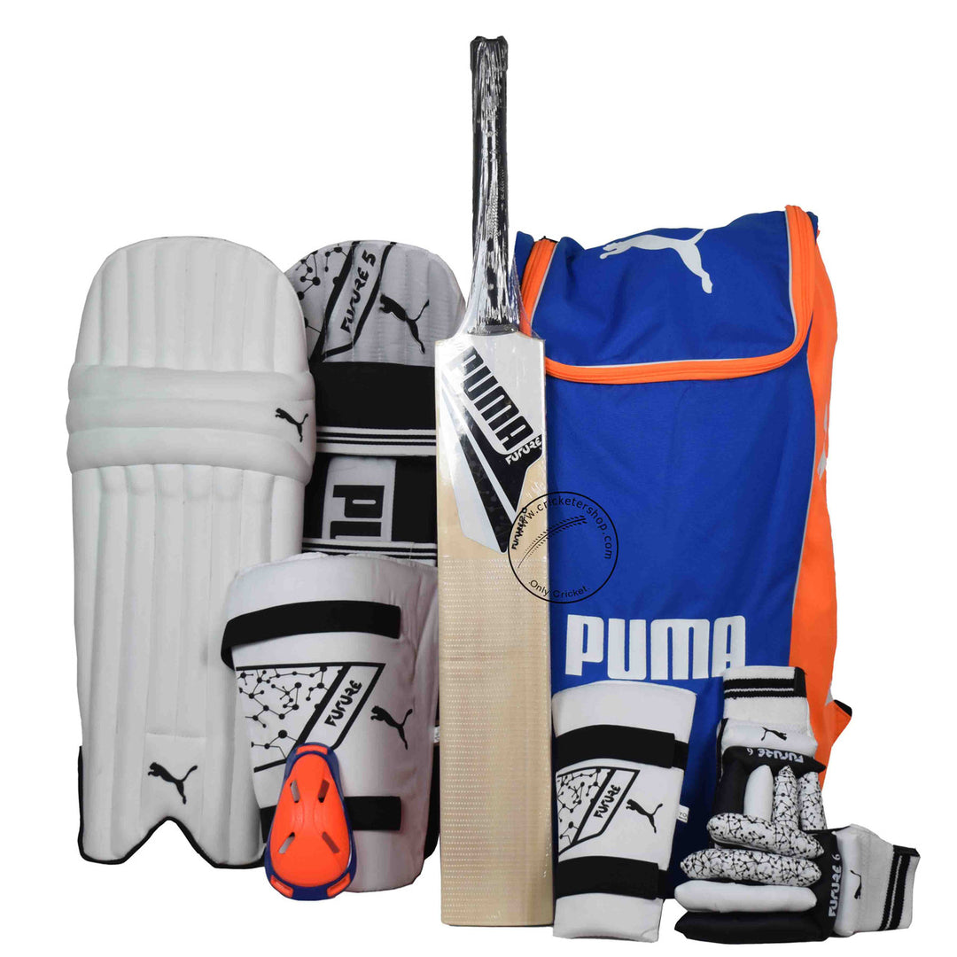 Puma Future Starter Blue Orange Kashmir Willow Cricket Kit Size @ Kit View