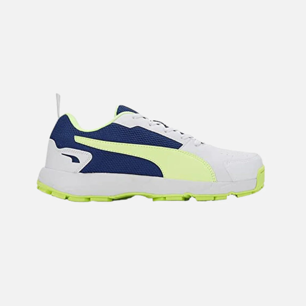 Puma High Run 10780603 Cricket Rubber Shoes White Blue@FRONT VIE2