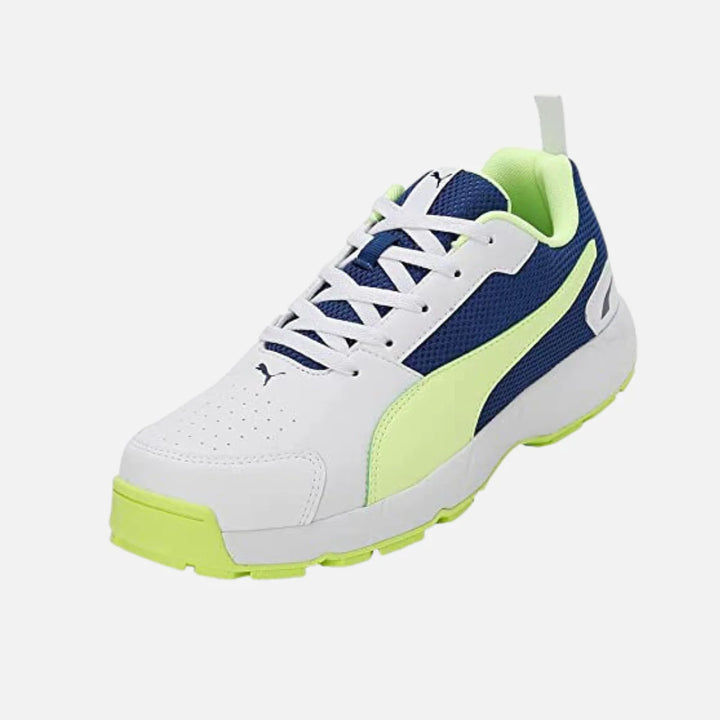 Puma High Run 10780603 Cricket Rubber Shoes White Blue@FRONT VIEW5