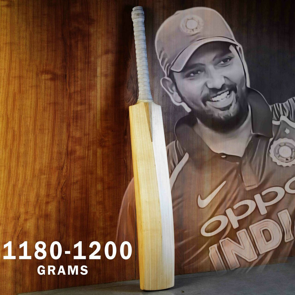 Customise Rohit Sharma Profile English Willow Cricket Bat Size SH @ Back View