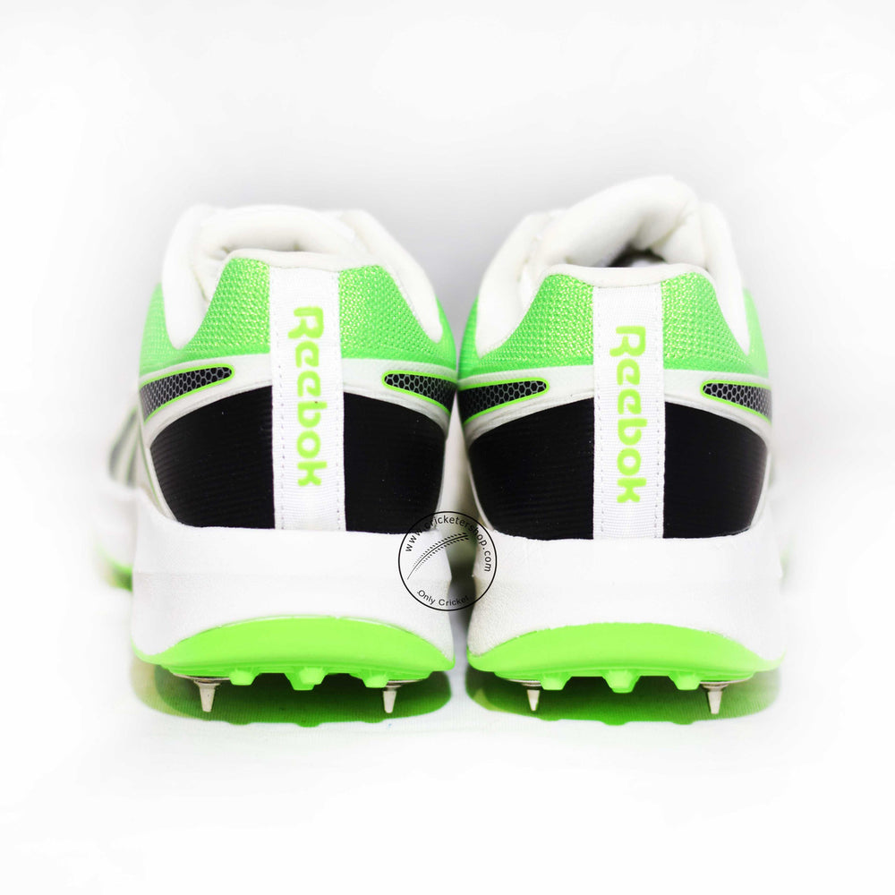 Reebok All Round Kaiser Cricket Spike Shoes Size Lime Black @ Back View