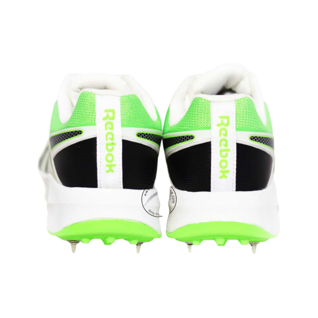 Reebok All Round Kaiser Cricket Spike Shoes Size Lime Black @ Back View