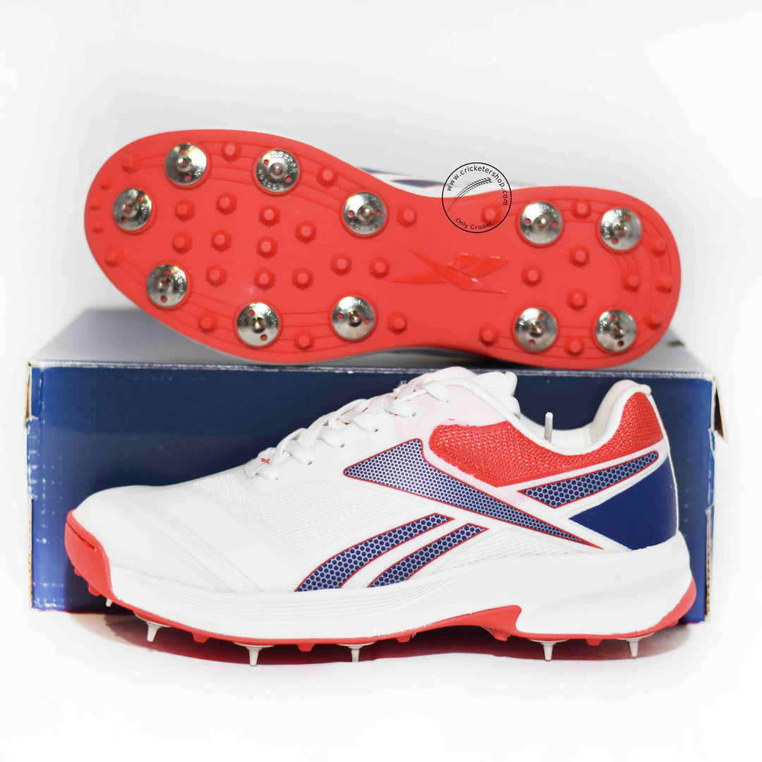 Reebok All Round Kaiser Cricket Spike Shoes Size Red Black @ Side View