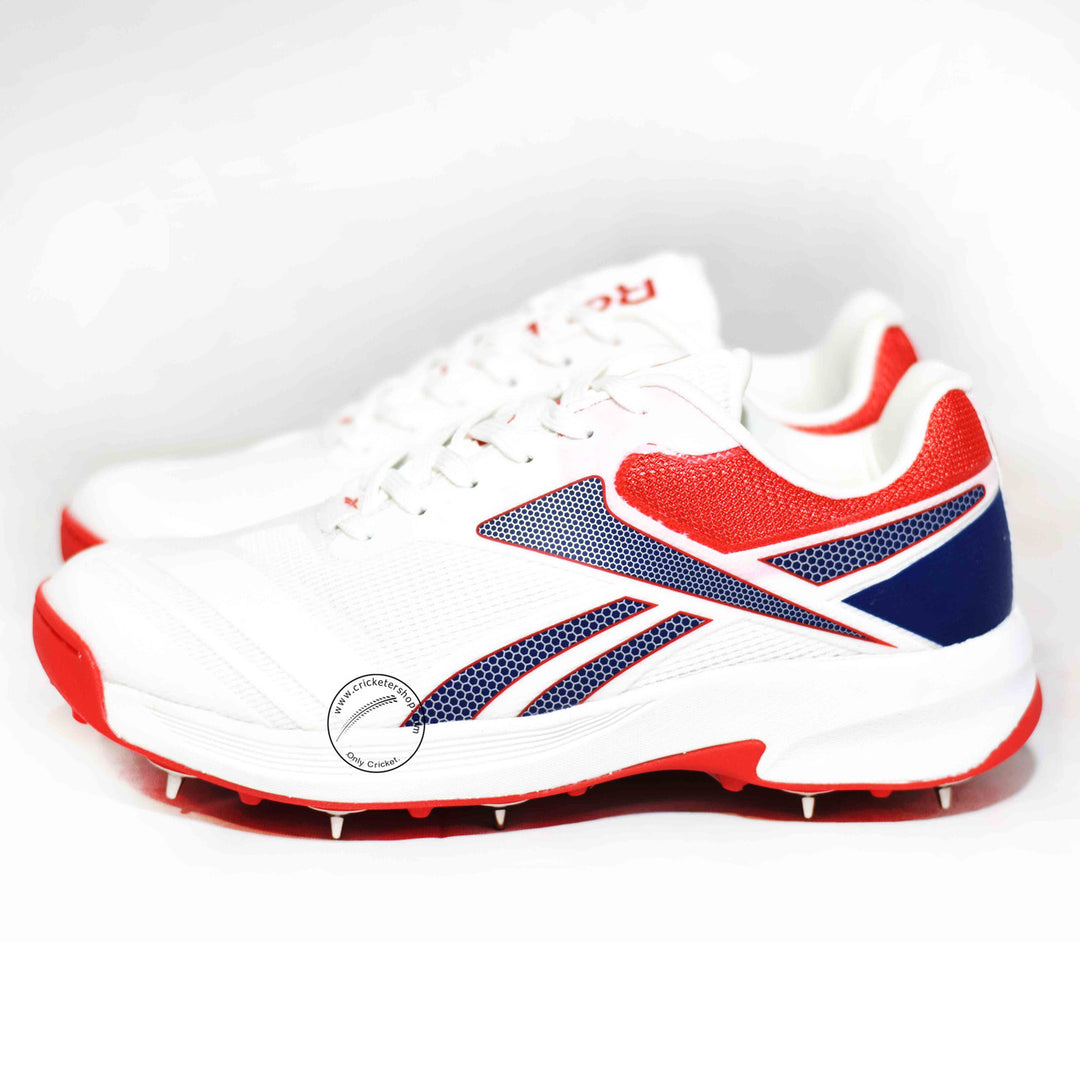 Reebok All Round Kaiser Cricket Spike Shoes Size Red Black @ Side View