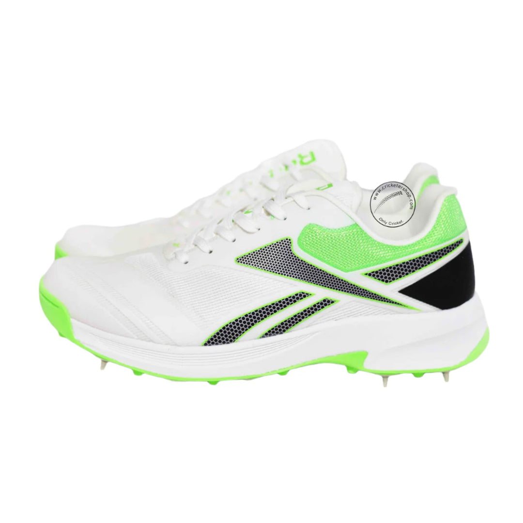 Reebok All Round Kaiser Cricket Spike Shoes Size Lime Black @ Side View 2