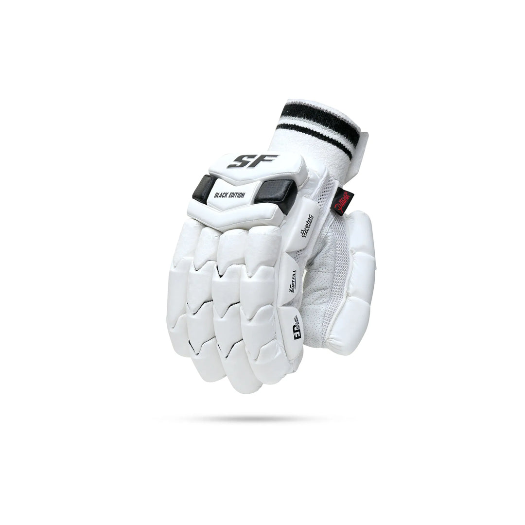 SF Black Edition Cricket Batting Gloves Mens Size @ Front View