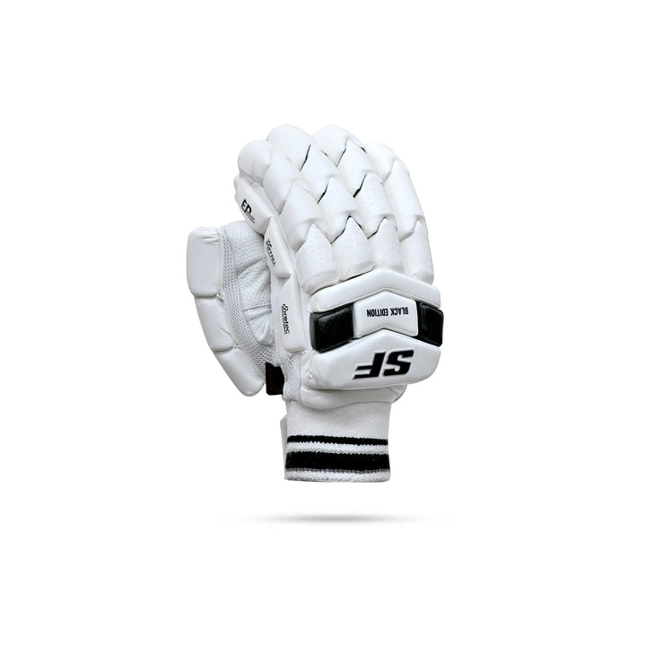 SF Black Edition Cricket Batting Gloves Mens Size @ Right Back View