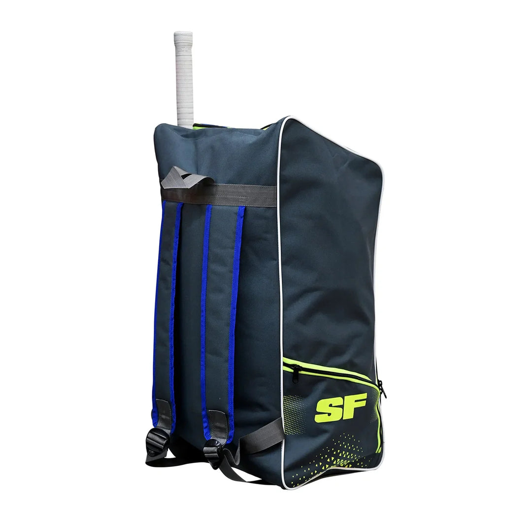 SF_Blaster_4000_Cricket_Duffle_Kit_bag_Orange_Blue@ back_View