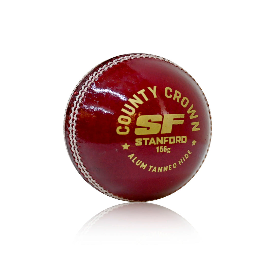 SF County Crown Cricket Ball Colour Red @ Side View